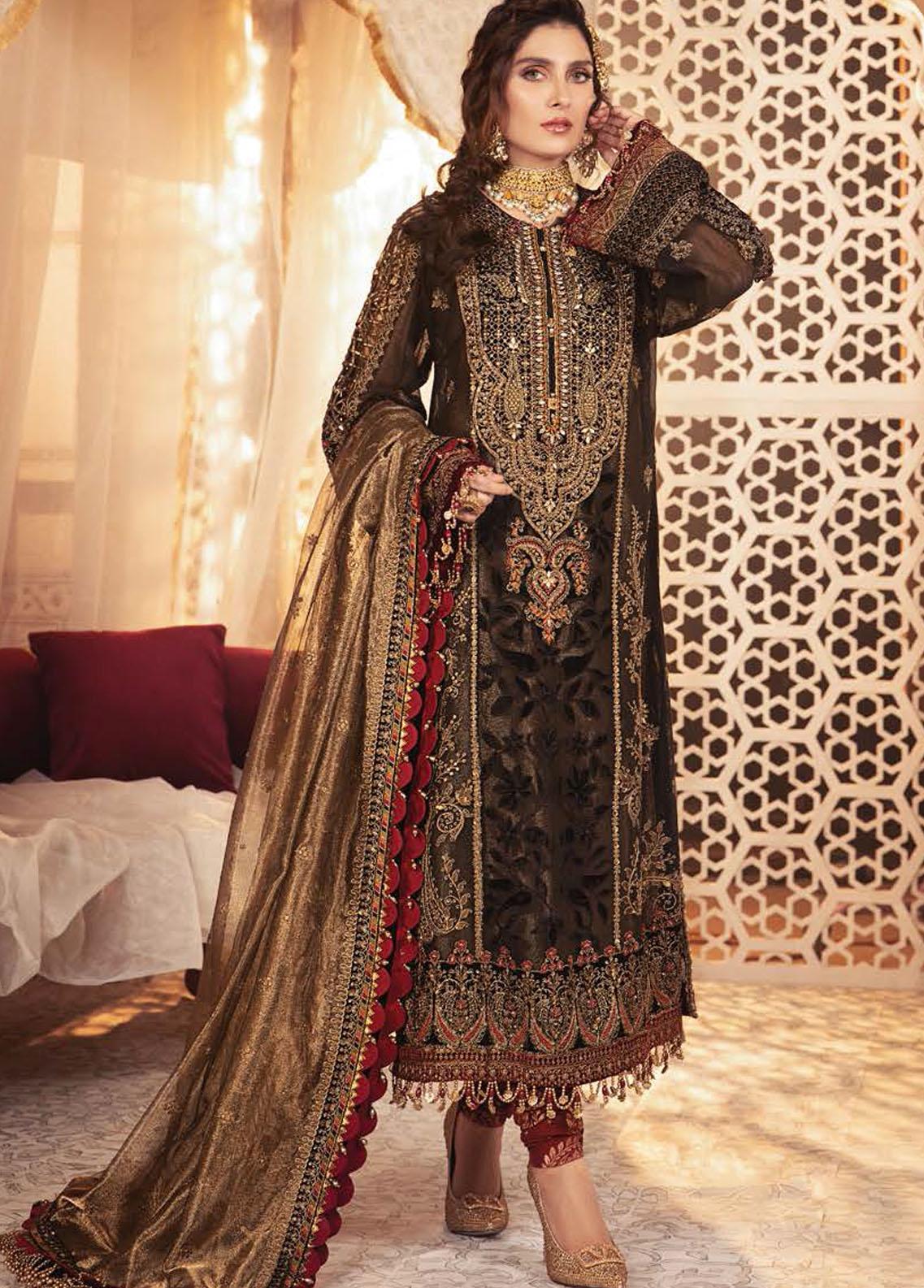 MARIA.B -3PC HEAVY FANCY EMBROIDERED ORGANZA DRESS WITH 4 SIDE EMBROIDERED ORGANZA DUPATTA- FPW-64