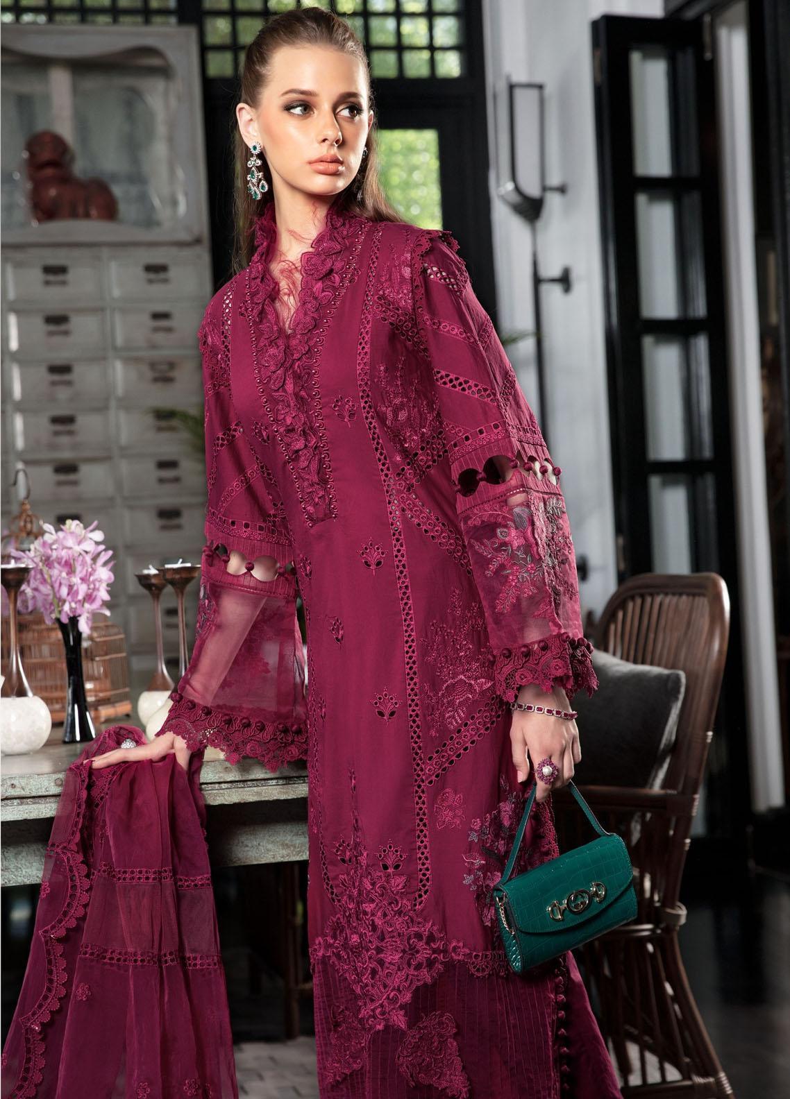 MARIA B - 3PC CHIKANKAARI LAWN EMBROIDERED SHIRT WITH ORGANZA EMBROIDERED DUPPATA FCO-282