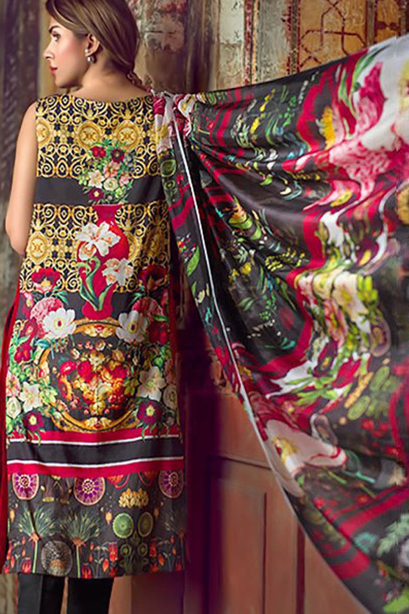 ASIFA NABEEL -3PC EMBROIDED PASHMINA DRESS WITH SILK DUPATTA- FC-133