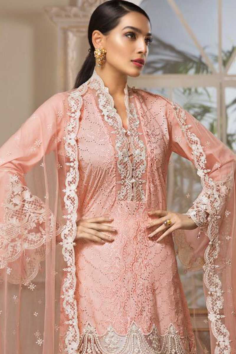ANAYA -3PC HEAVY EMBROIDERED CHICKEN KARI DRESS WITH FULLY HEAVY EMBROIDERED NET DUPATTA- FN-36