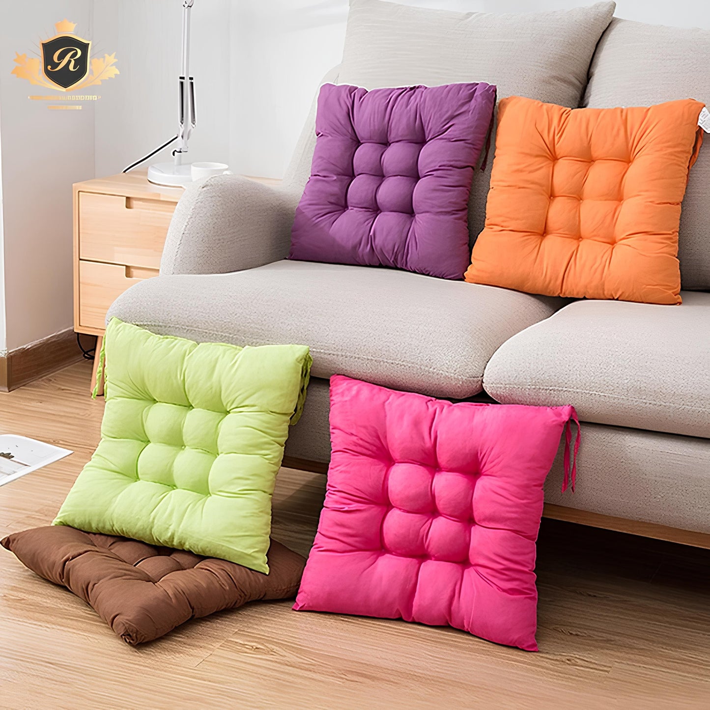 SQUARE CUSHION 100 % COTTON 5 COLOURS