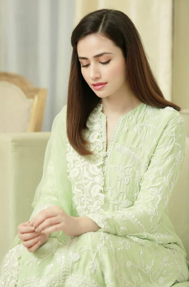 BAREEZE - 3PC LAWN HEAVY EMBROIDERED SHIRT WITH CHIFFON EMBROIDERED DUPATTA - FCO-21