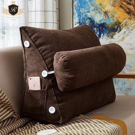 Triangular Back Support Cushion-Brown