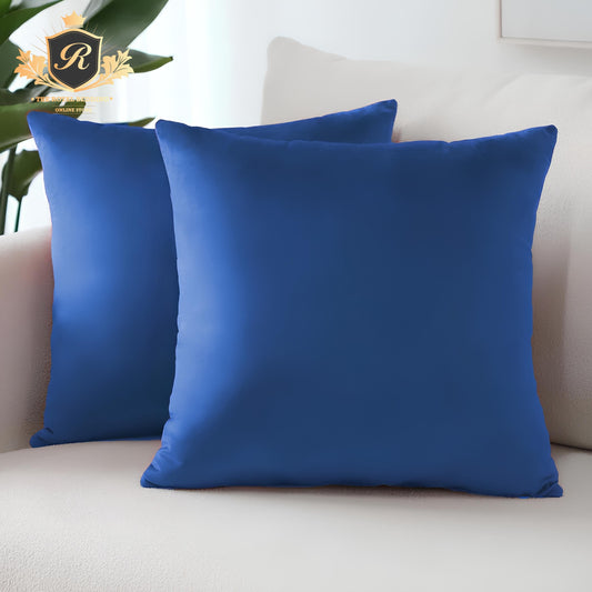 Velvet Plain Cushion Throws-Blue