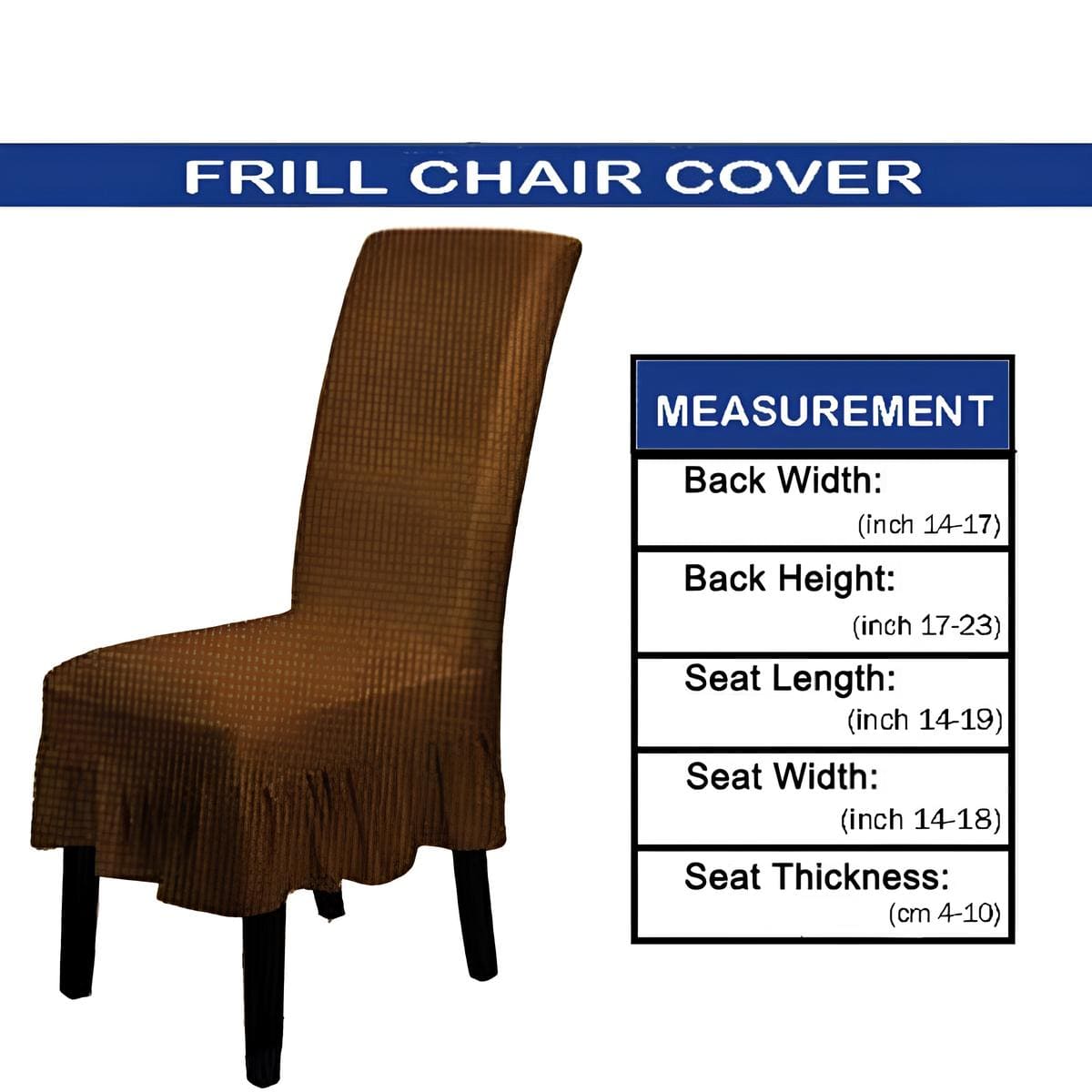 DECORATIVE FRILL CHAIR COVER 6 COLOURS