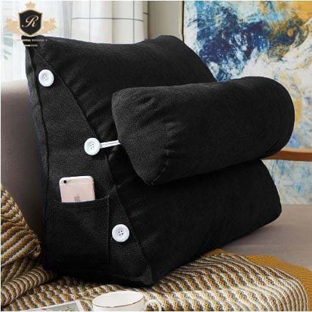 Triangular Back Support Cushion-Black