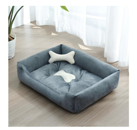 Royal Super Soft Dog Sofa Velvet & Water Proof Base-Grey