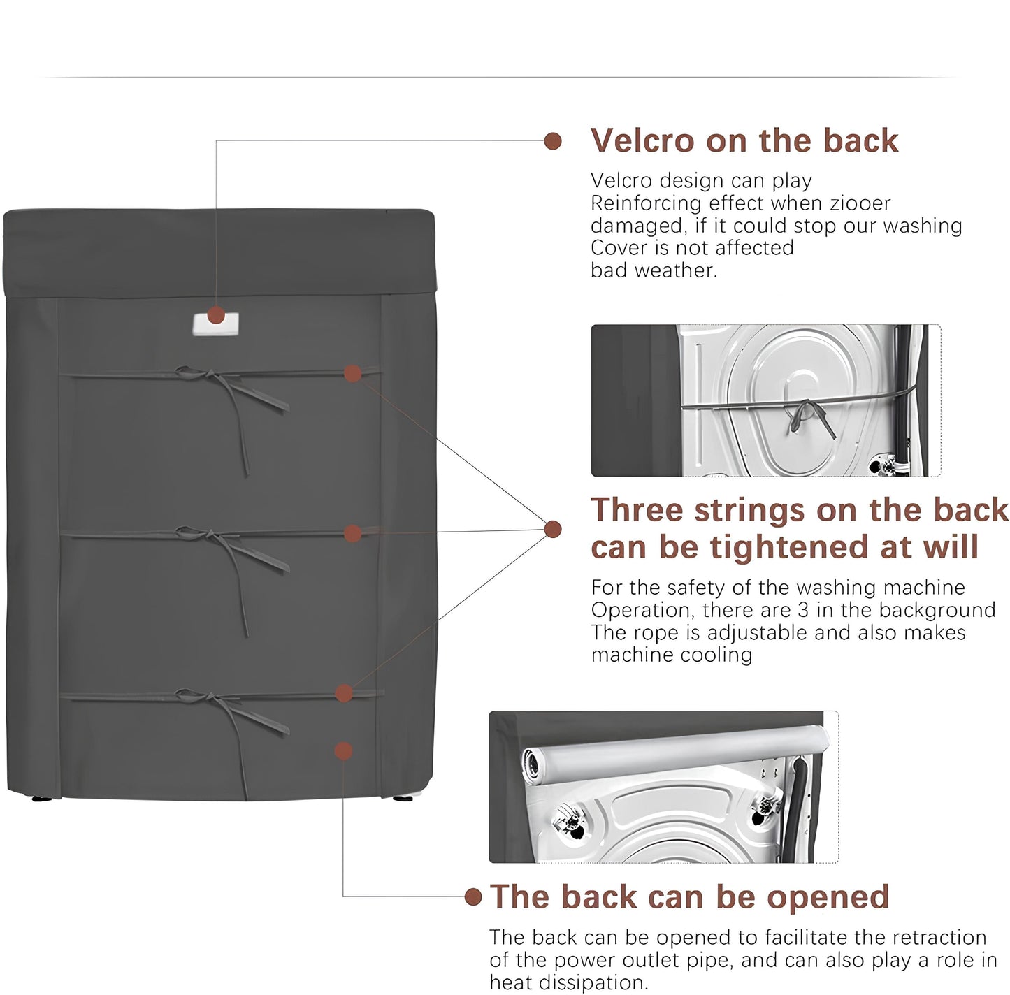 FRONT LOADED EXPORT QUALITY WATERPROOF MACHINE COVERS 7 COLOURS