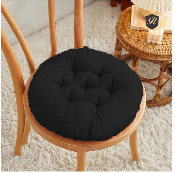 Round Sitting Chair Cushion-Black