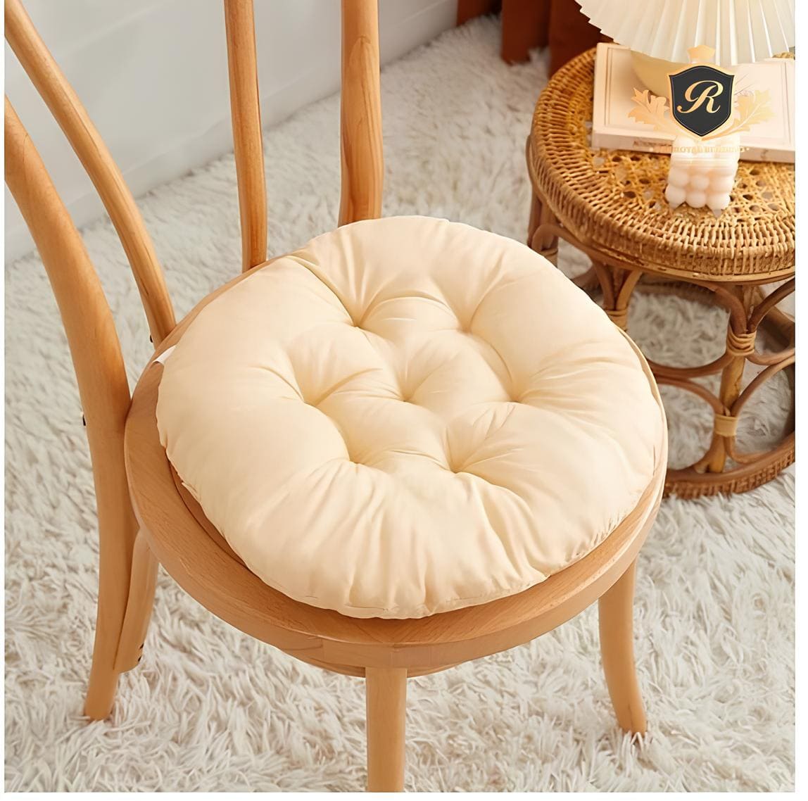 Round Sitting Chair Cushion-Beige