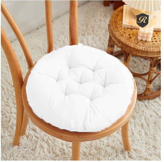 Round Sitting Chair Cushion-White