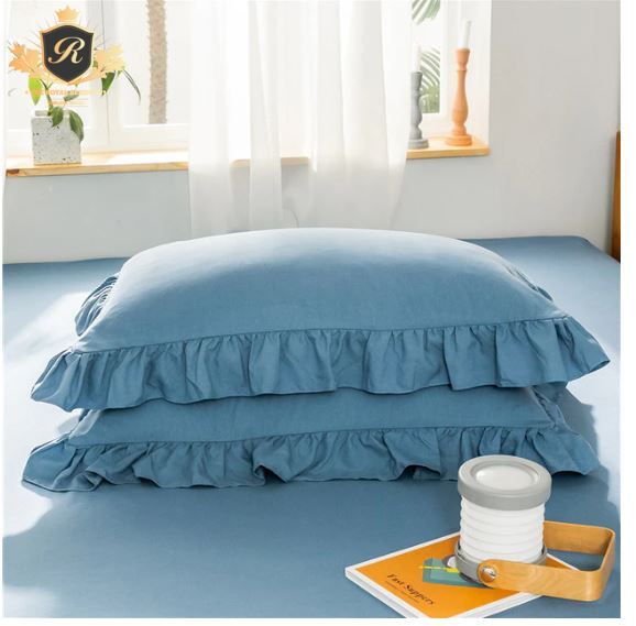 PILLOW RUFFLED PILLOWCASE (only Covers) 5 COLOURS