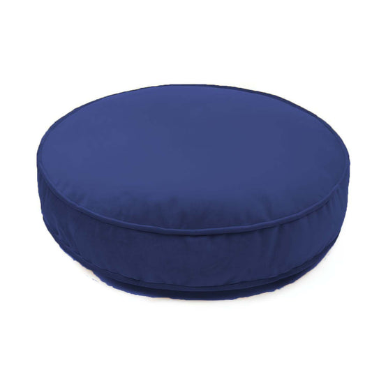 Velvet Pouf Floor Cushion-Blue