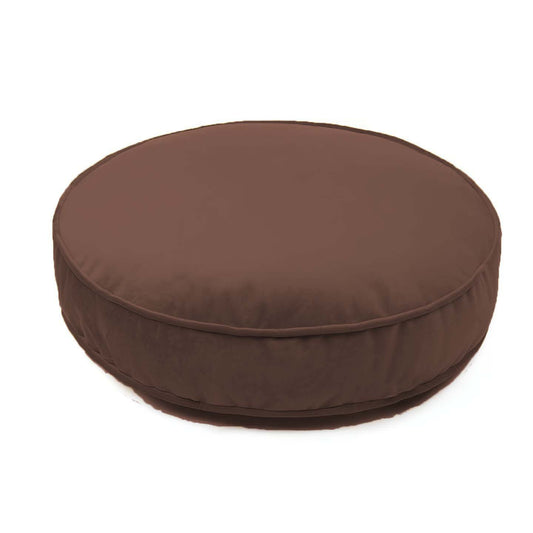 Velvet Pouf Floor Cushion-Brown