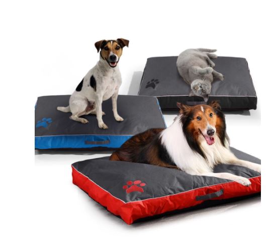 Waterproof Dog Mat Soft Pet Pillow-Red & Grey