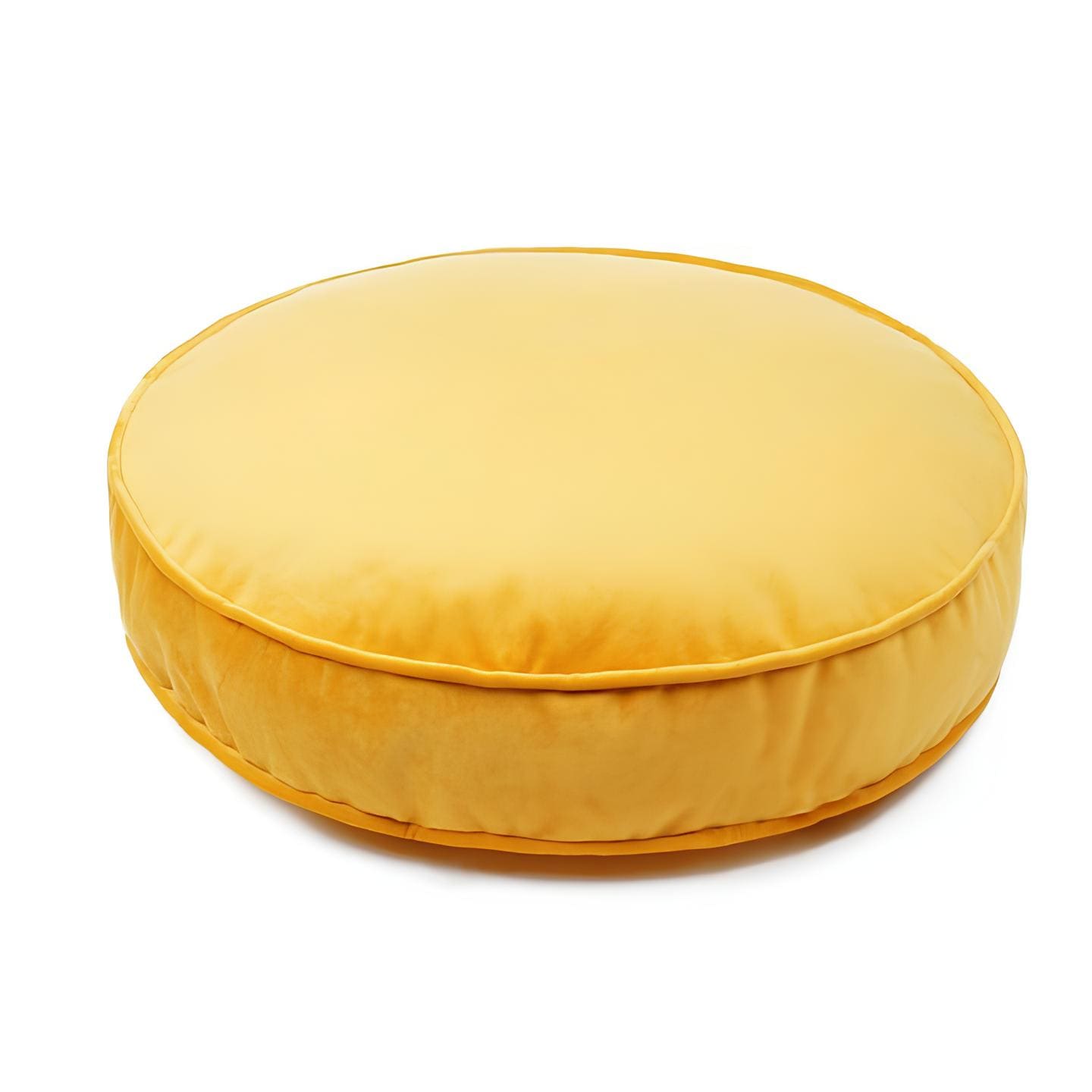 Velvet Pouf  Floor Cushion-Yellow