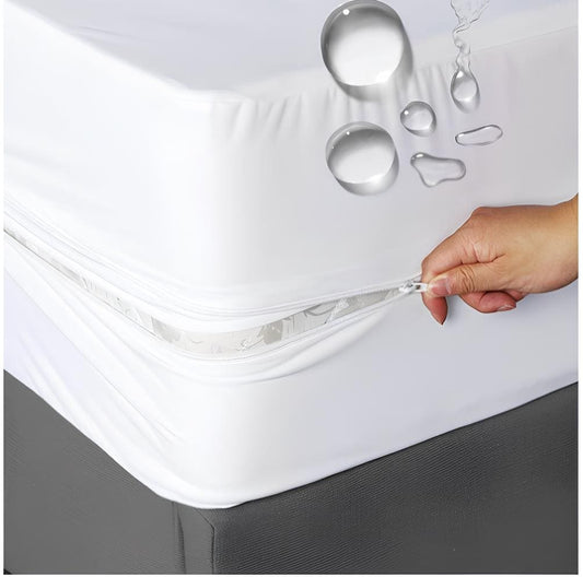 6 SIDE WATER PROOF ZIPPER MATTRESS COVER POLYESTER