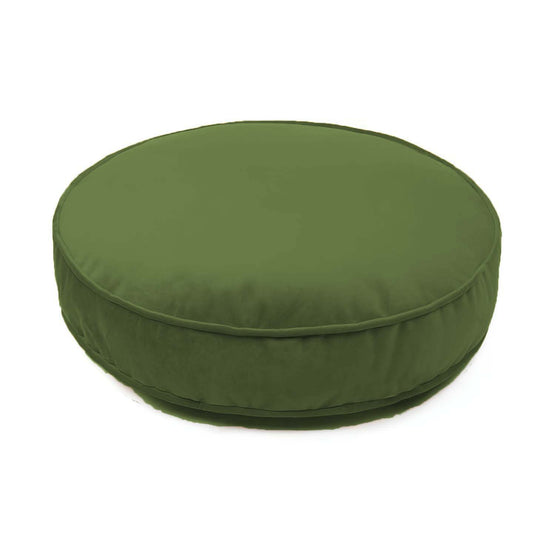 Velvet Pouf Floor Cushion-Green