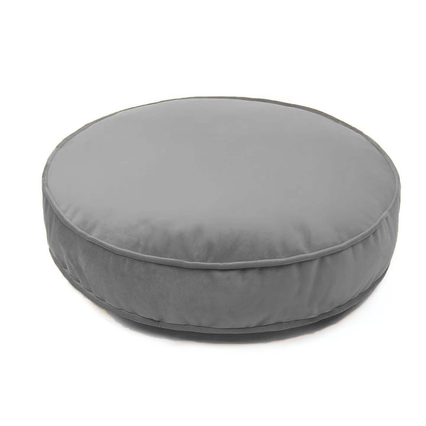 Velvet Pouf Floor Cushion-Grey