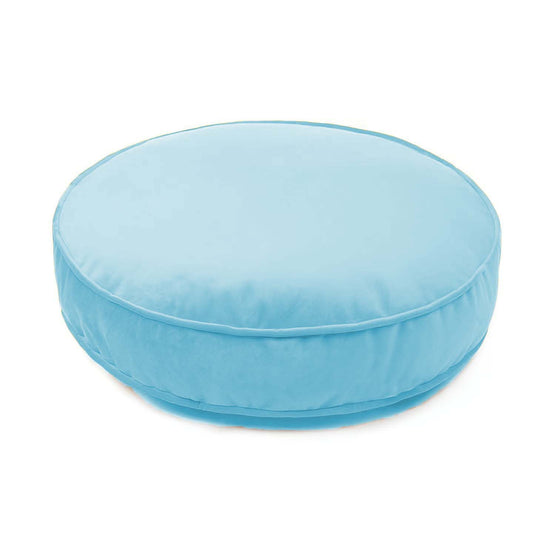 Velvet Pouf Floor Cushion-Sky Blue