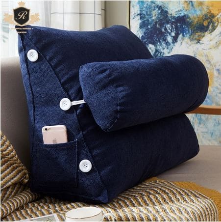 Triangular Back Support Cushion-Blue